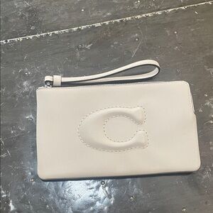 Coach Cream Wristlet Clutch